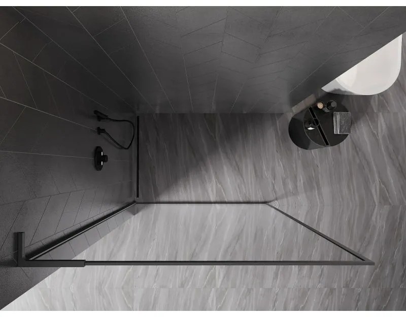 Mexen, Mexen Kioto-XF L sprchová stena s rámom 50 x 202 cm, priehľadná 10 mm, pištoľový kov - 800-050-174-95-00-XF