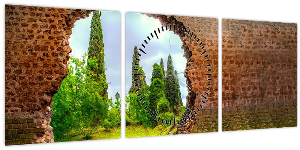 Obraz - Záhrada Eden (s hodinami) (90x30 cm)