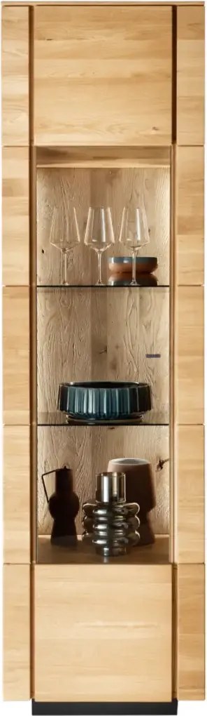 Úzka vysoká vitrína s LED osvetlením, 59x42x206 cm