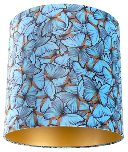 Zamatový tienidlo lampa s motívom motýľa 40/40/40 zlatý interiér