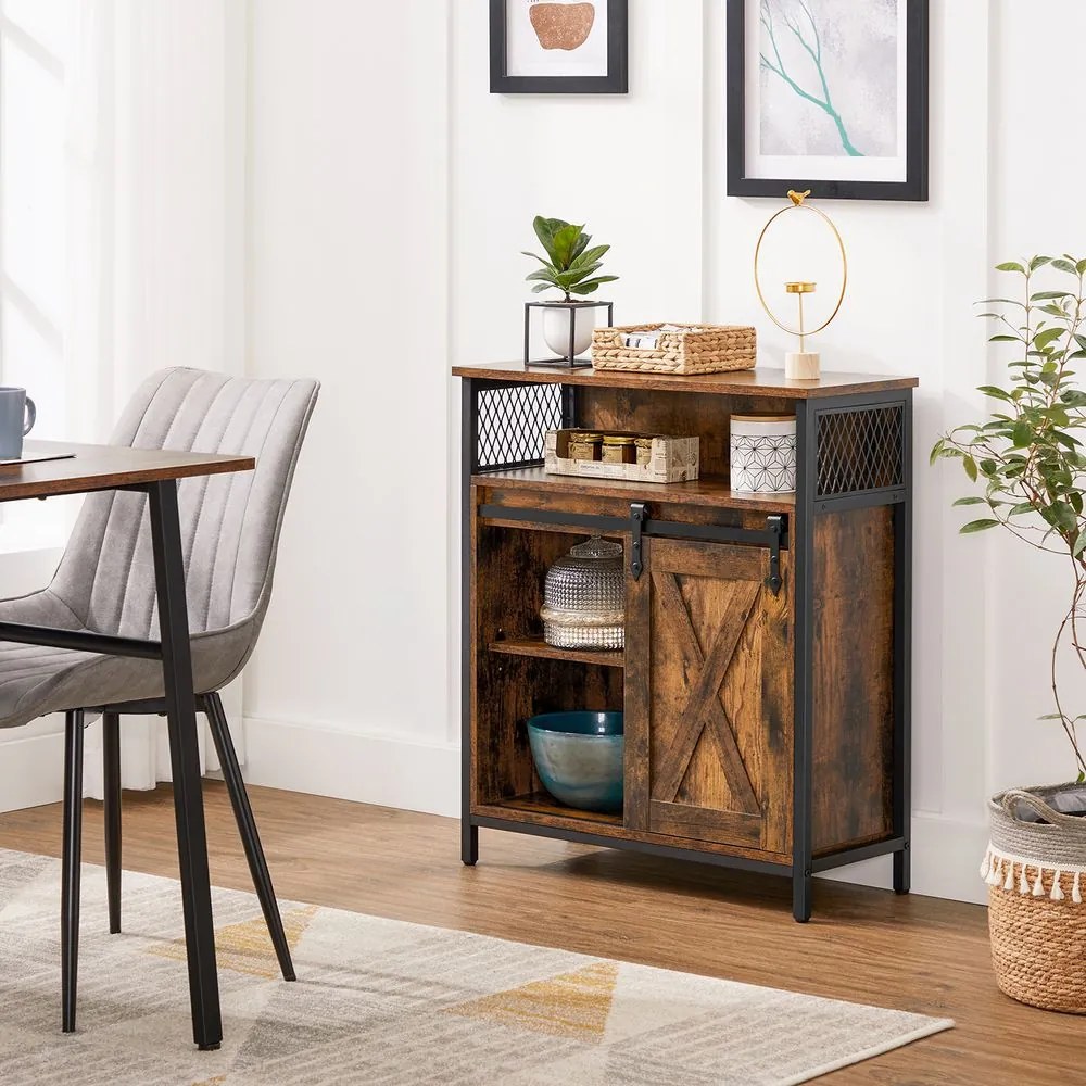 Kuchynská skrinka VASAGLE s posuvnými dvierkami LSC089B01