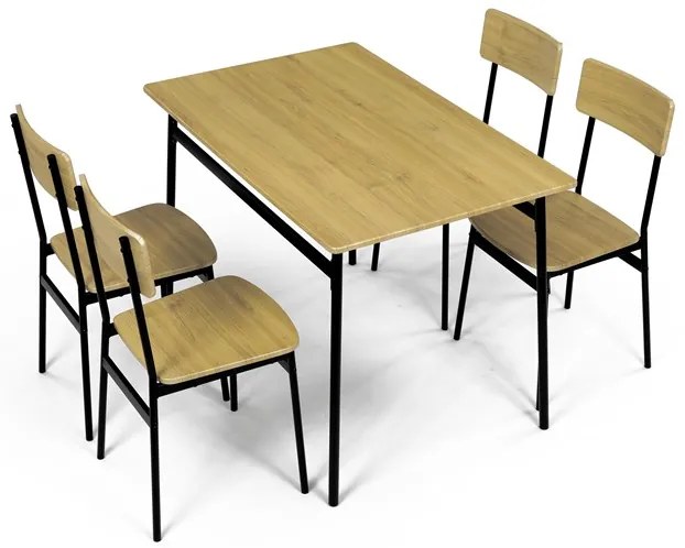 Autronic BONTEC Jedálenský set so 4 stoličkami, 110x70x76cm, mdf, divoký dub, AUT-O2155 OAK Farba: Prírodné