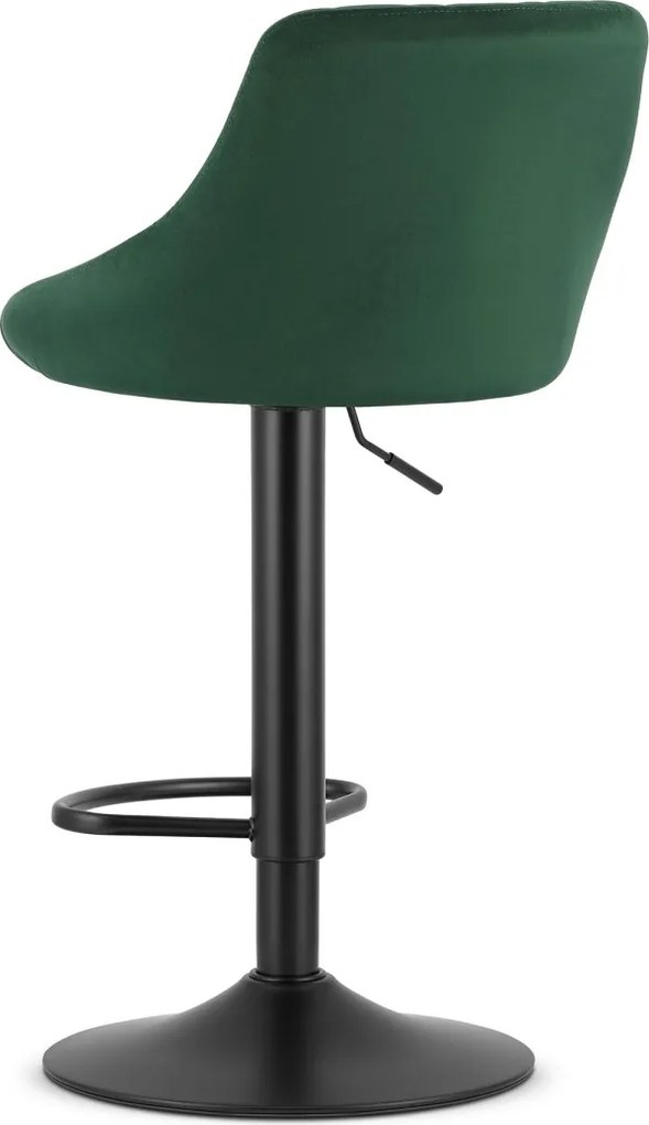 Zelená barová stolička VELVET KAST s čiernou nohou
