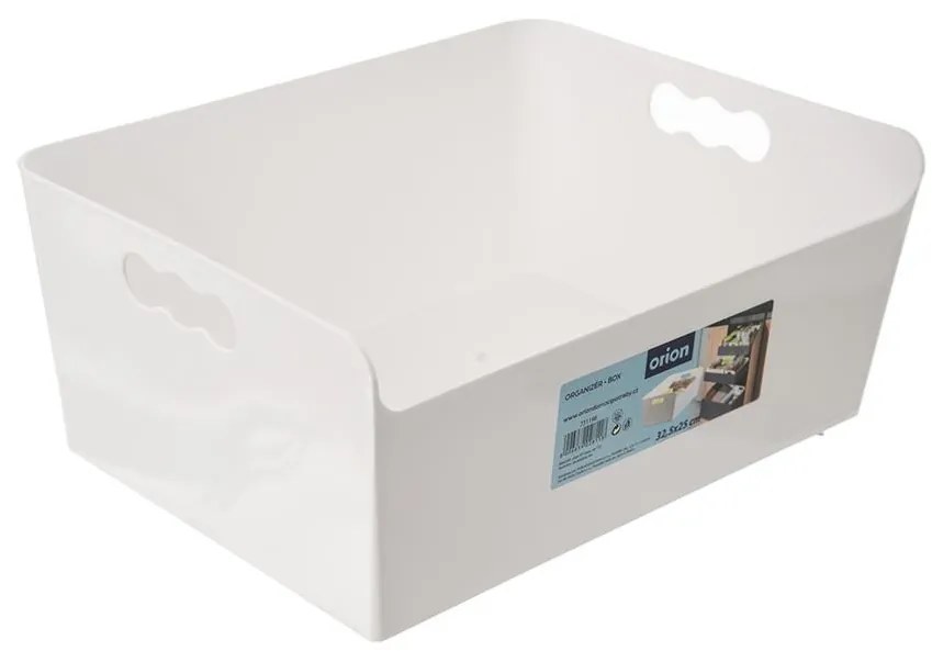 Úložný box, krabica, viacúčelový organizér, TIBOX, biely 32,5 x 25 x 14 cm