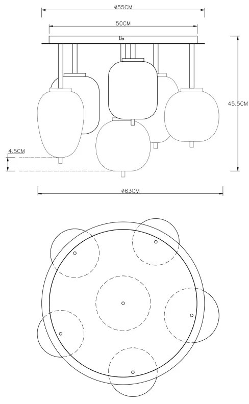 GLOBO BLACKY 15345-6D Stropné svietidlo