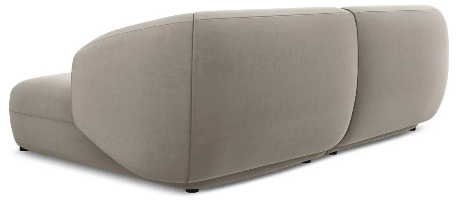 Béžová zamatová rohová pohovka (pravý roh) Moana – Makamii