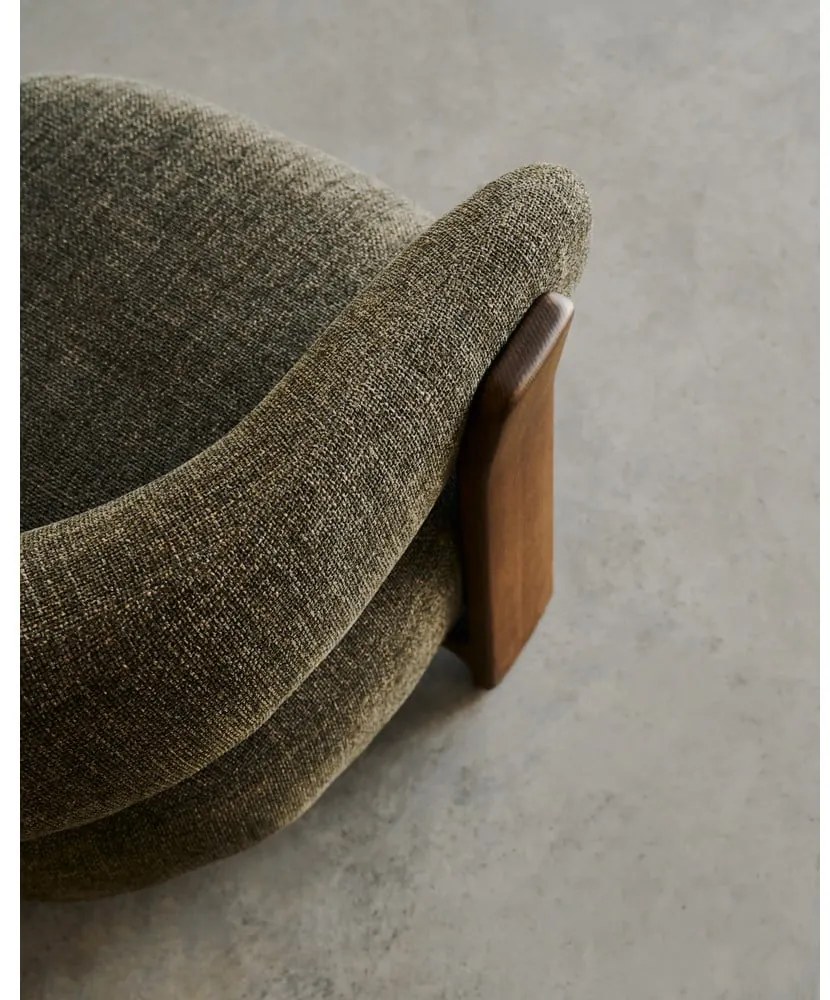 Zelené ženilkové kreslo Granite – Kave Home