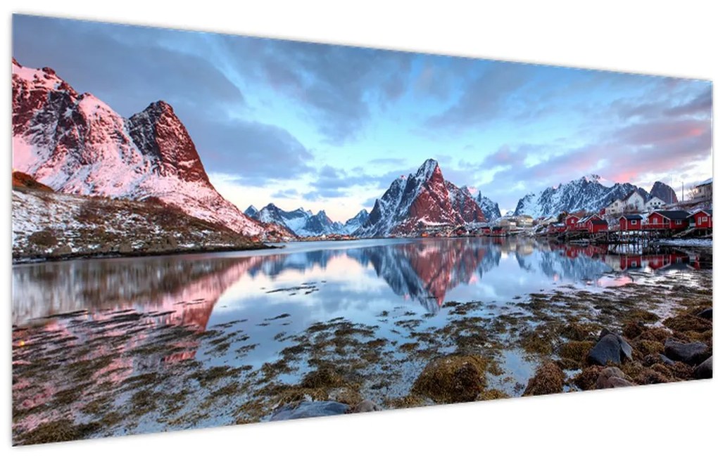 Obraz - Východ slnka nad Reine (120x50 cm)