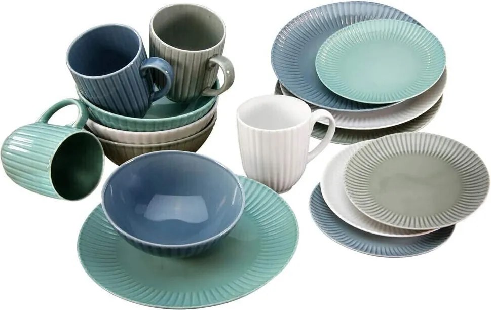 Jedálenský servis (16 dielov) Allegra, farebný