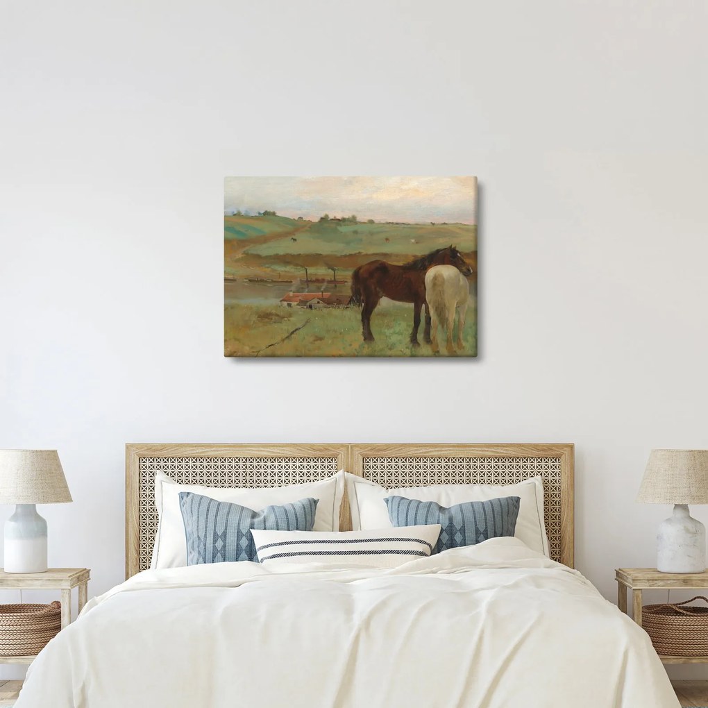 Obraz - Edgar Degas, Horses in a Meadow, reprodukcia (70x50 cm)