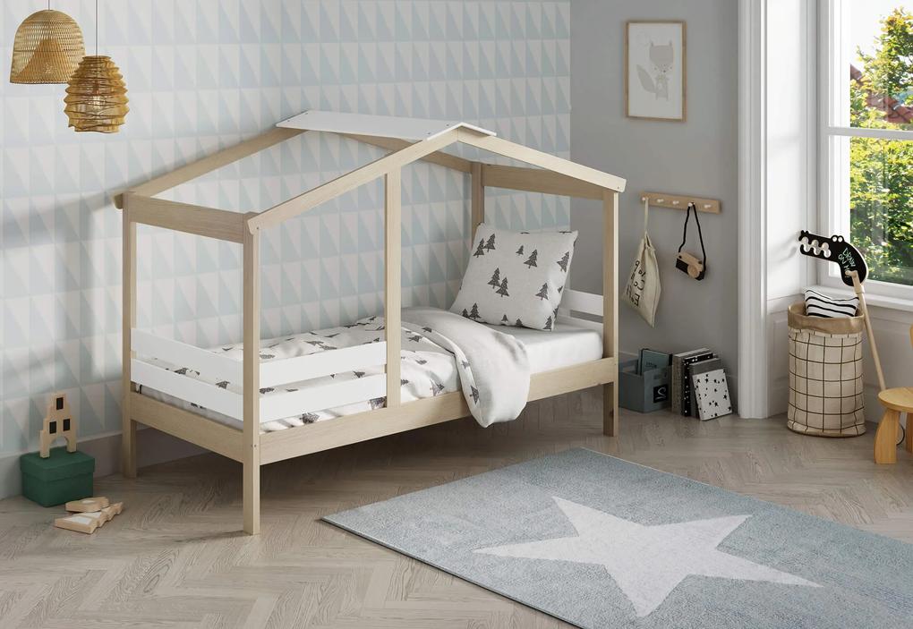Detská posteľ elana 90 x 190 cm prírodná/biela MUZZA