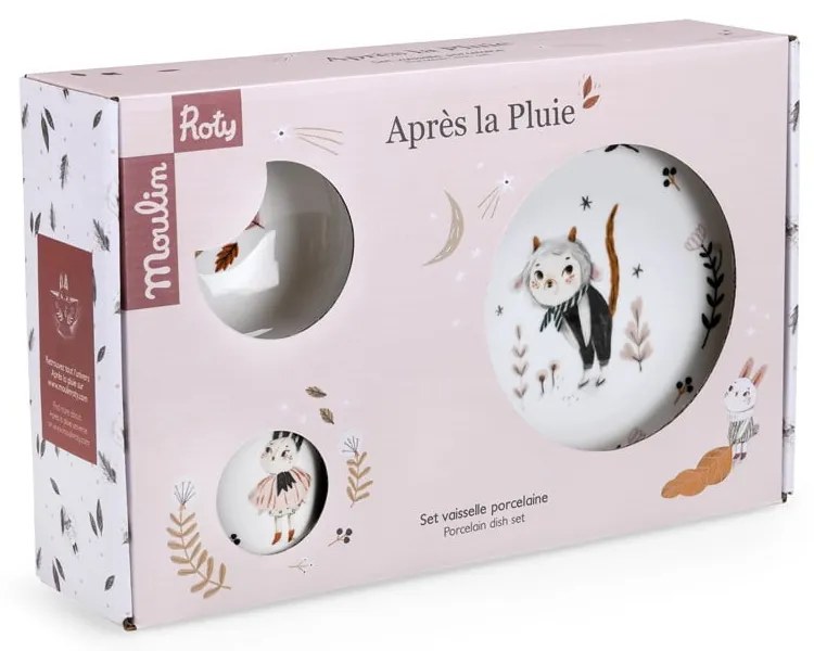 Porcelánová detská jedálenská súprava 3 ks Après la Pluie – Moulin Roty