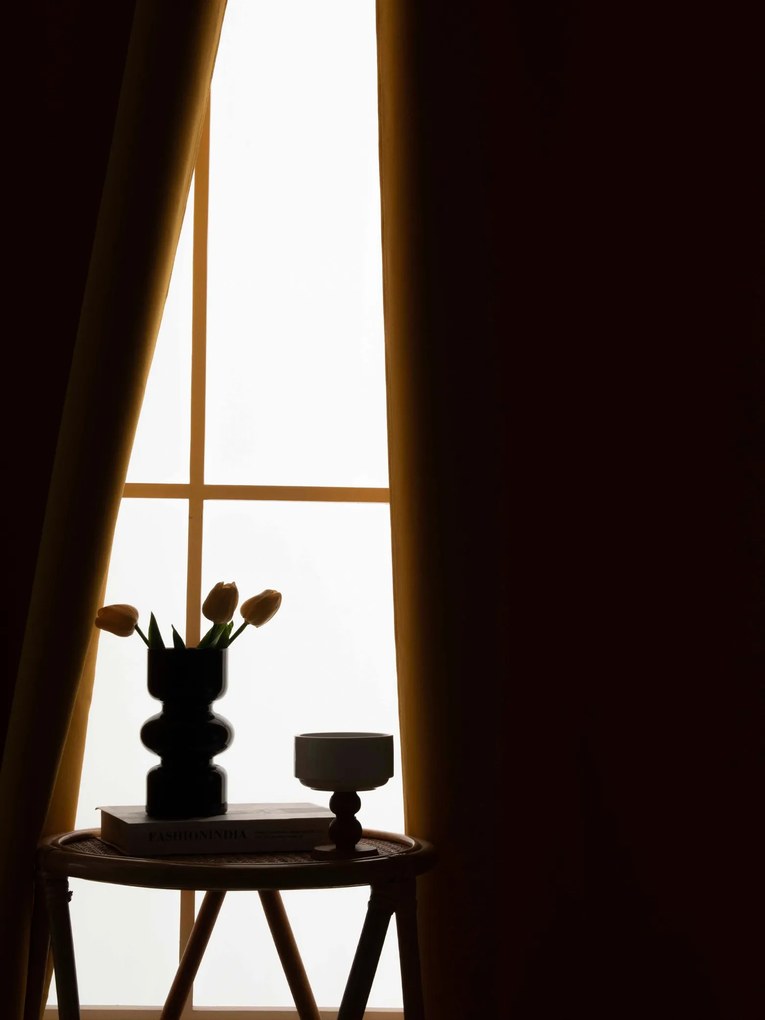 Blackout závesy Elias horčicová – 140 × 280 cm (2 ks) - riasiaca stuha