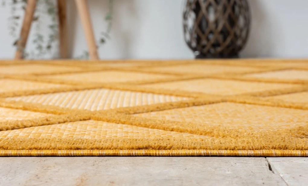 Kusový koberec Mara III gelb – na von aj na doma, 160x230, žltá, chodba / predsieň, My Flair