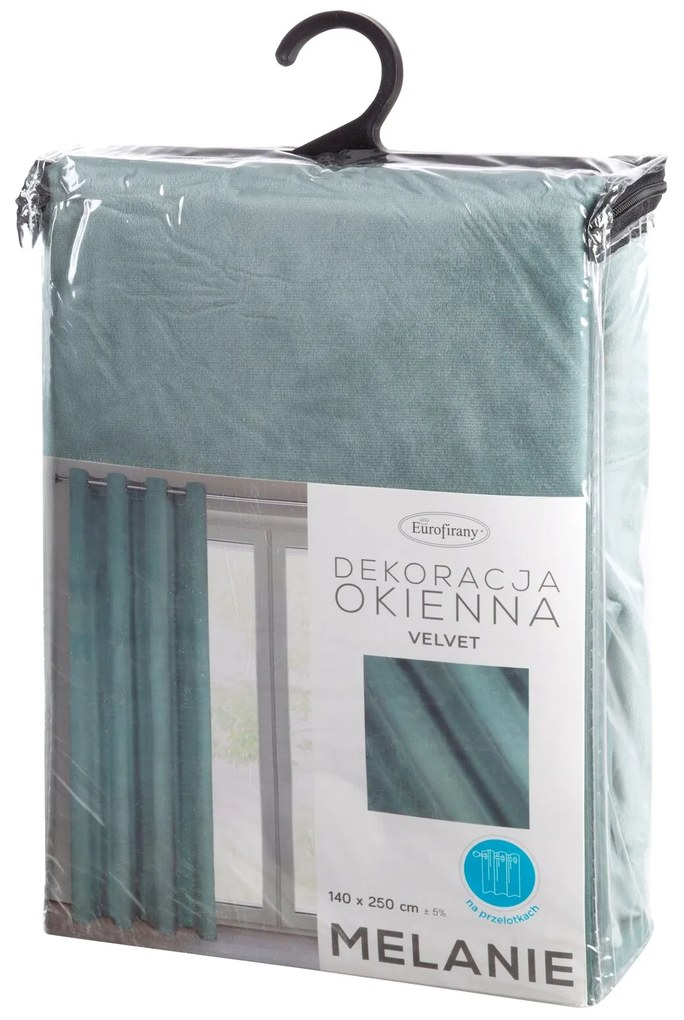 ZATEMŇOVACÍ ZÁVES NA KRÚŽKOCH MELANIE 140X250 CM MENTOLOVÁ