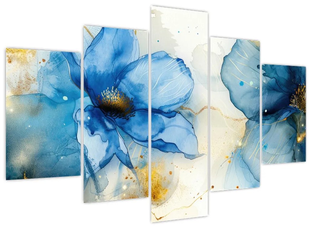 Obraz - Kvetinová, atramentová maľba (150x105 cm)