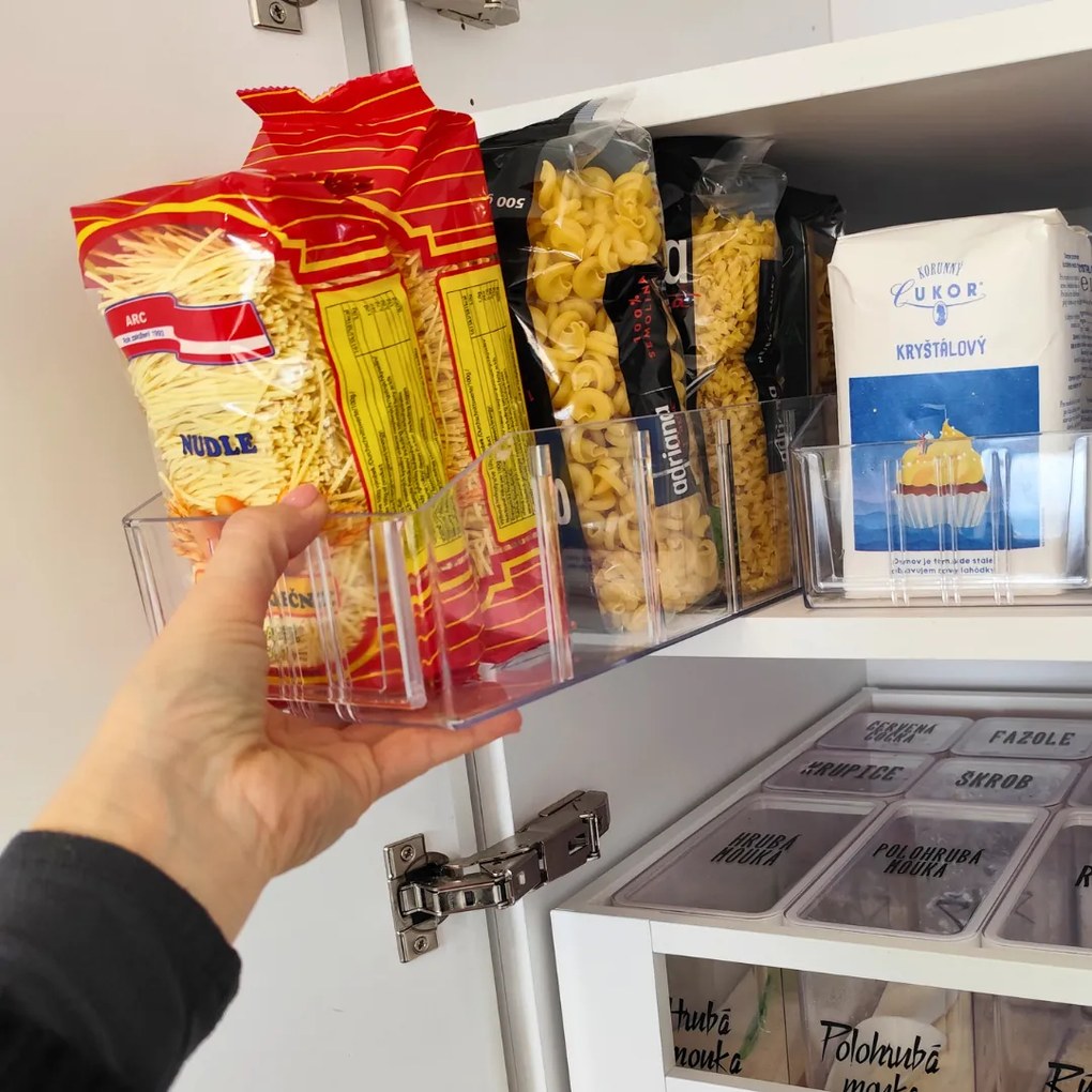 usporadejto.cz Úložný box, ideálny do špajzy, s etiketou + 2 priehradky, BITO, 40x13 cm