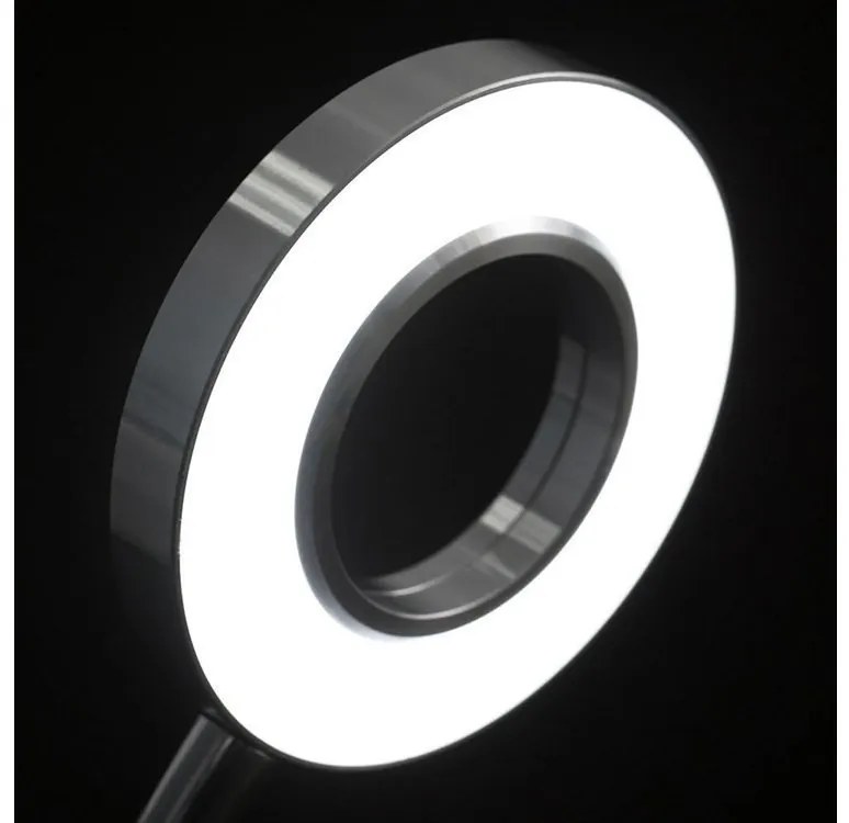 Verk 15753 Flexibilná LED lampa s klipom - strieborná