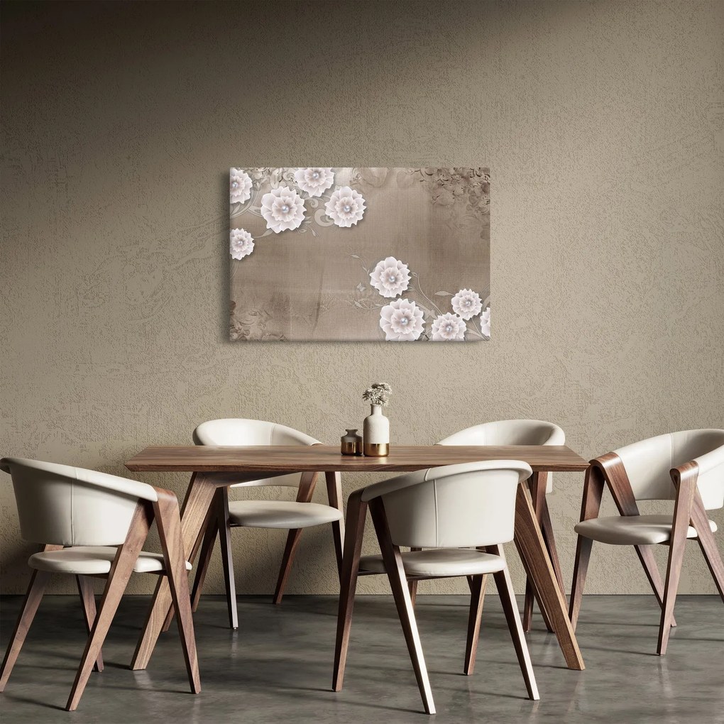Obraz - Drapérie s kvetmi (90x60 cm)