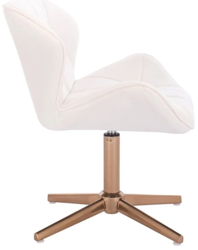 LuxuryForm DESIGN Stolička MILANO VELUR na zlatom kríži - biela