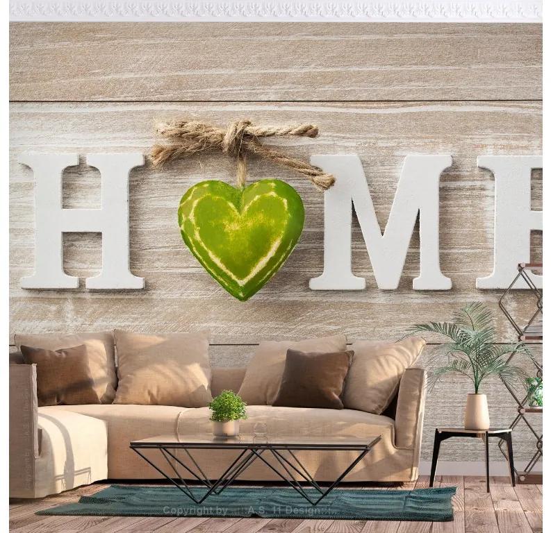 Artgeist Fototapeta - Home Heart (Green) Veľkosť: 100x70, Verzia: Premium