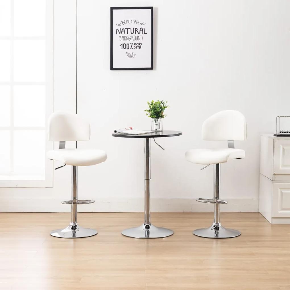 vidaXL Barové stoličky 2 ks, biele, umelá koža