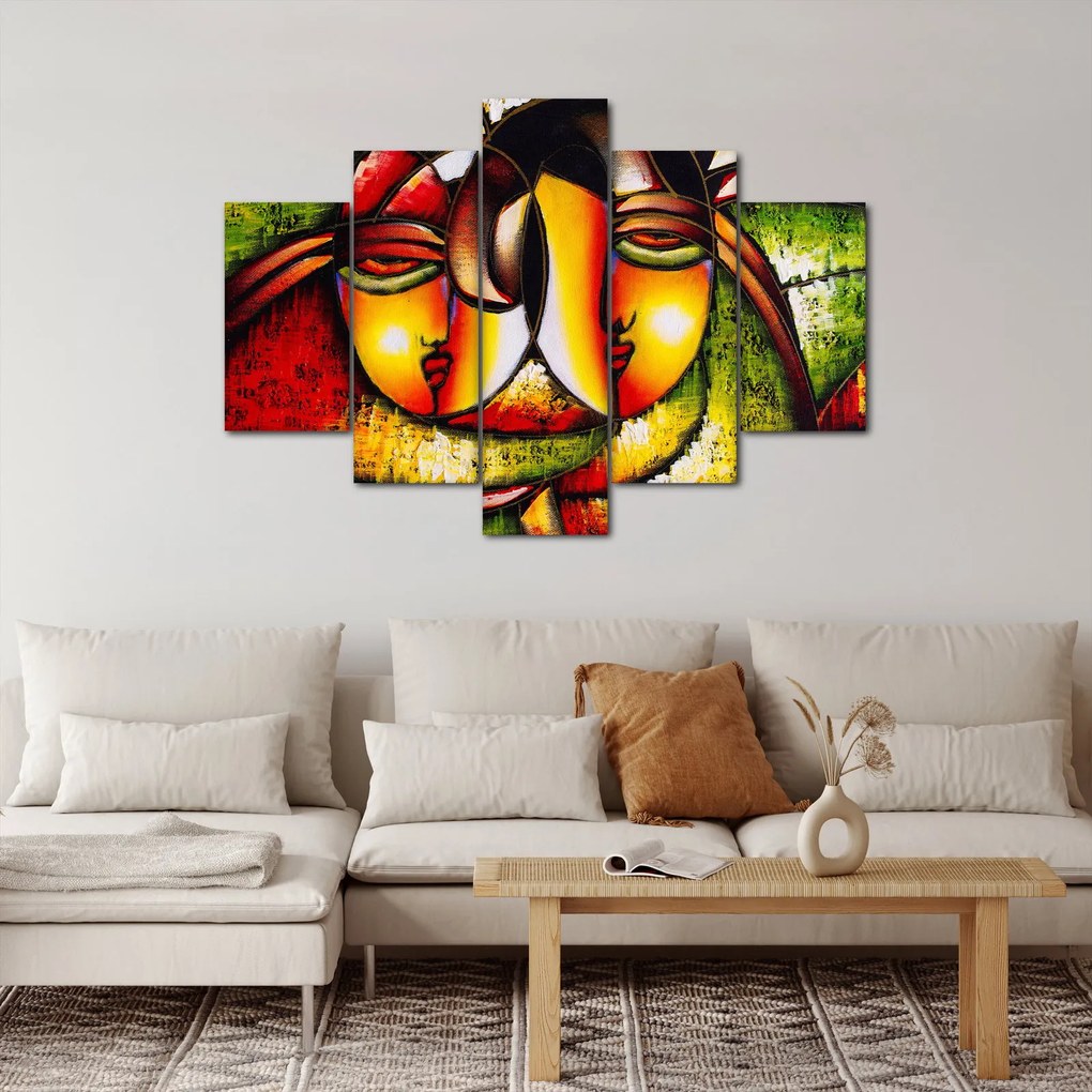 Obraz - Olejomaľba, abstraktné tváre (150x105 cm)