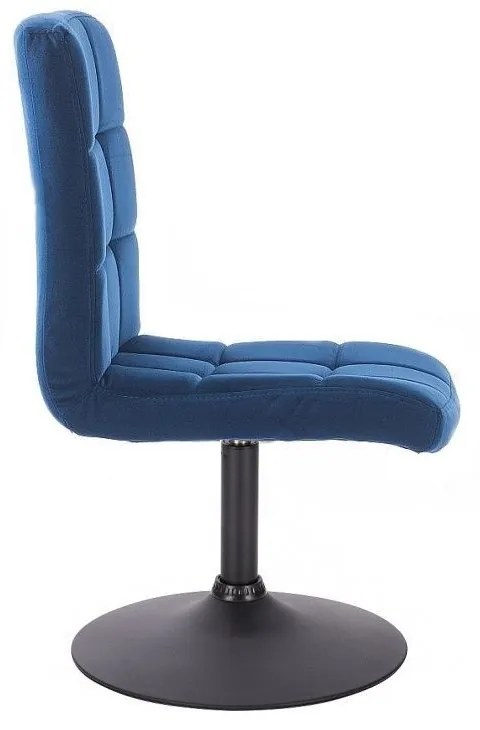 LuxuryForm DESIGN Stolička TOLEDO VELUR na čiernom tanieri - modrá