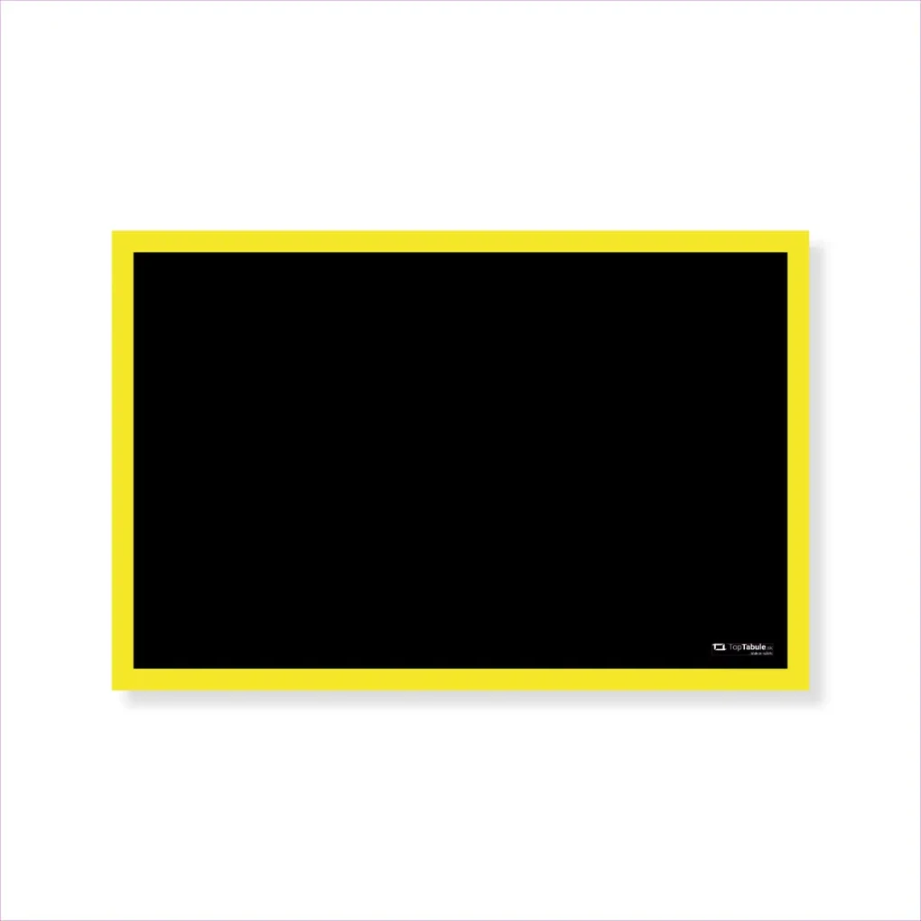 Toptabule.sk KRTCL02 Čierna kriedová tabuľa v žltom drevenom ráme 90x180cm / nemagneticky /