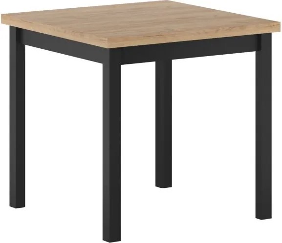 Dekorstudio Štvorcový jedálenský stôl 80×80 cm – Dub zlatý Craft / Čierne nohy