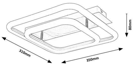 Rabalux 6996 - LED prisadený luster FANDRAL LED/33W/230V