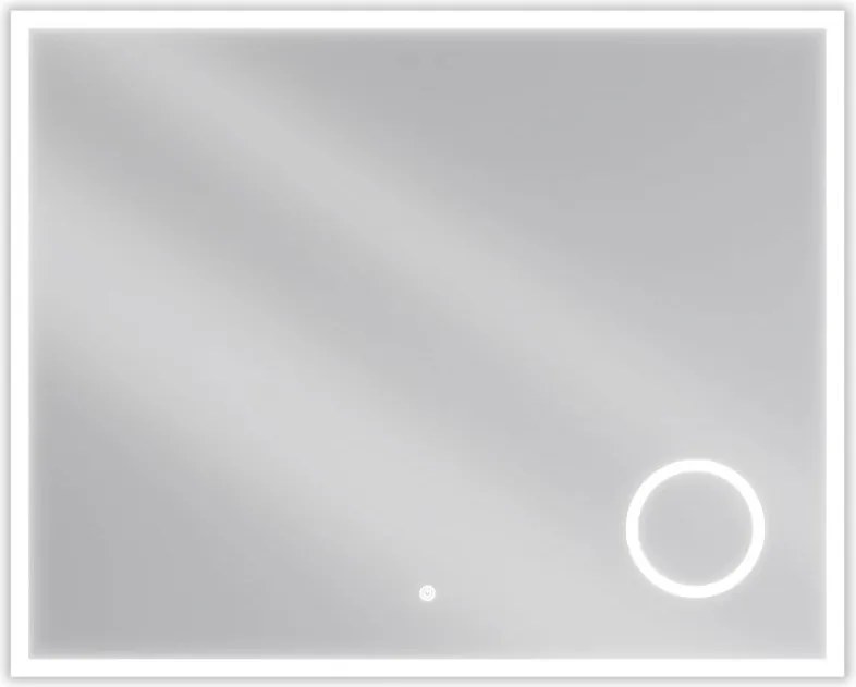 Mexen Kala kúpeľňové zrkadlo s podsvietením s kozmetickým zrkadielkom 100 x 80 cm, LED 6000K, ochrana proti zahmleniu - 9820-100