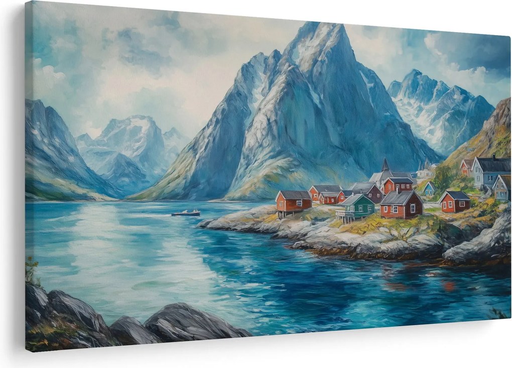 Obraz - Nórska dedinka (90x60 cm)