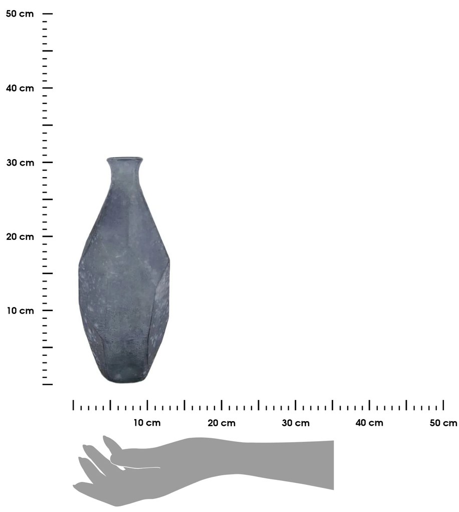 Sklenená váza Diana Grey 31x13x13 cm