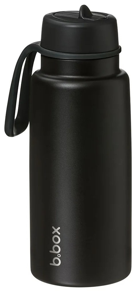 Antikorová termofľaša so slamkou 1 l - čierna