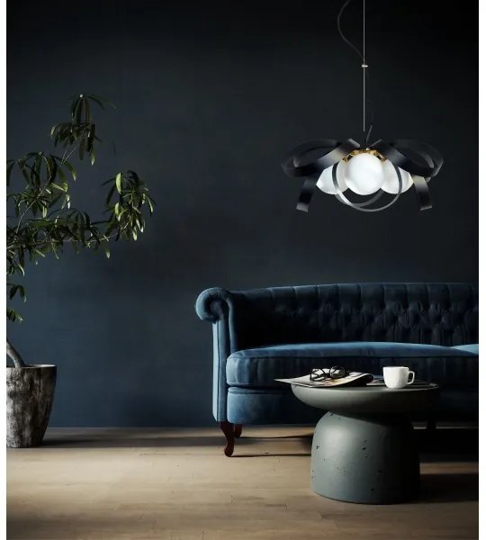 Zuma Line 1139 - Luster na lanku NELA FLAT 4xE14/40W/230V čierna