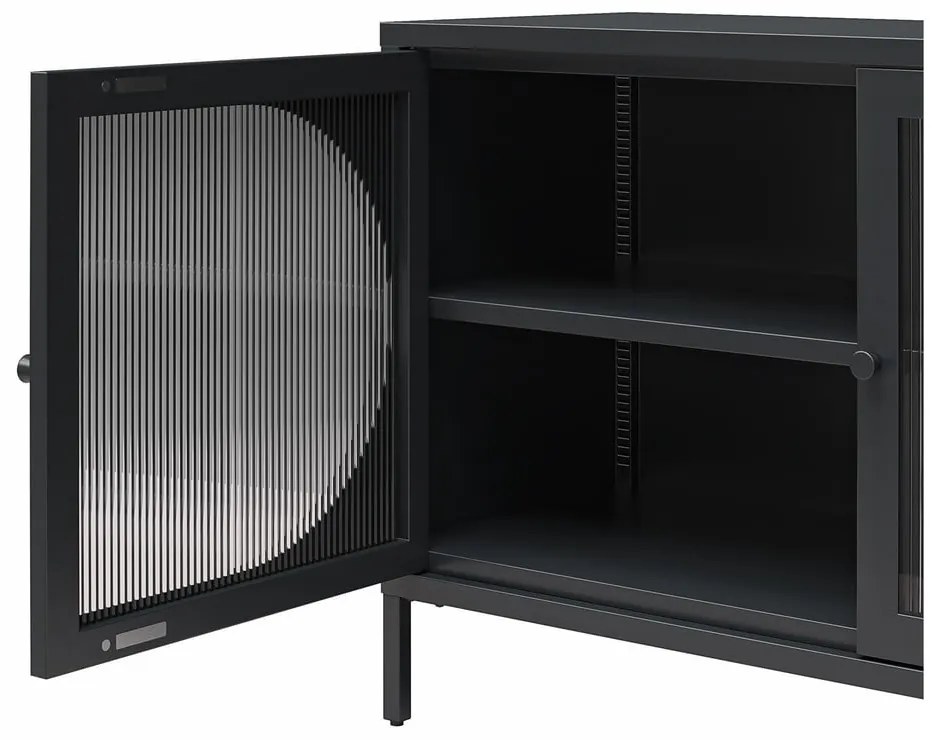 Čierna kovová vitrína 100x64x40 cm Luna – Støraa