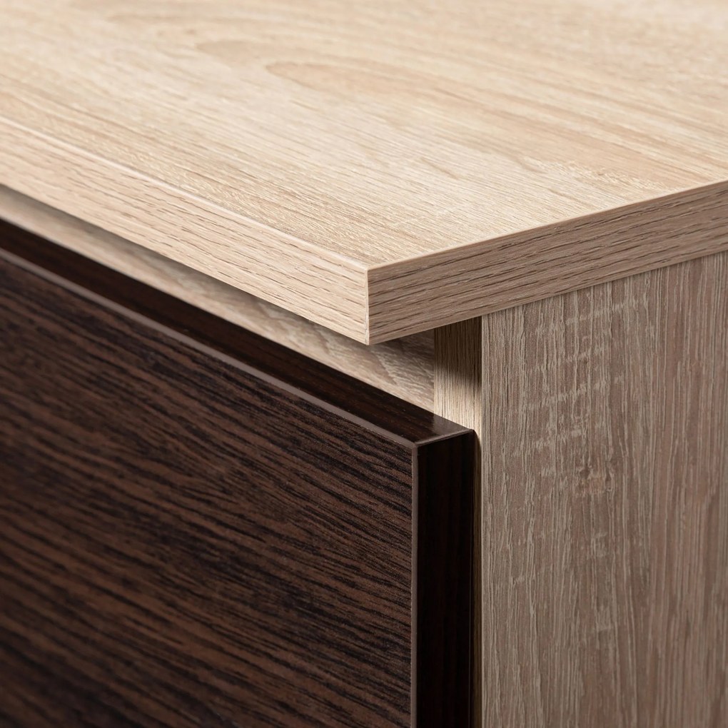Komoda Keanu  (dub sonoma + wenge). Akcia -16%. Vlastná spoľahlivá doprava až k Vám domov. 1069396