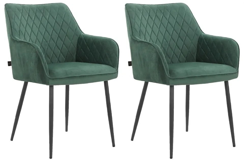 Zelené čalúnené jedálenské kreslá v súprave 2 ks Elvira – Støraa