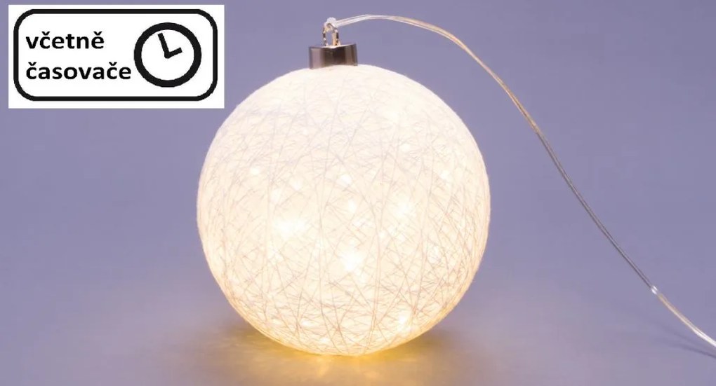 Nexos 64267 Svietiaca guľa - 30 LED, teple biela