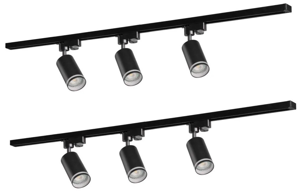 Bodové svietidlo do lištového systému PARIS 6xGU10/10W/230V +2x1 m lištový systém