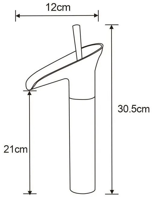 Mexen Orion, vysoká umývadlová batéria h-305, čierna matná, 745510-70
