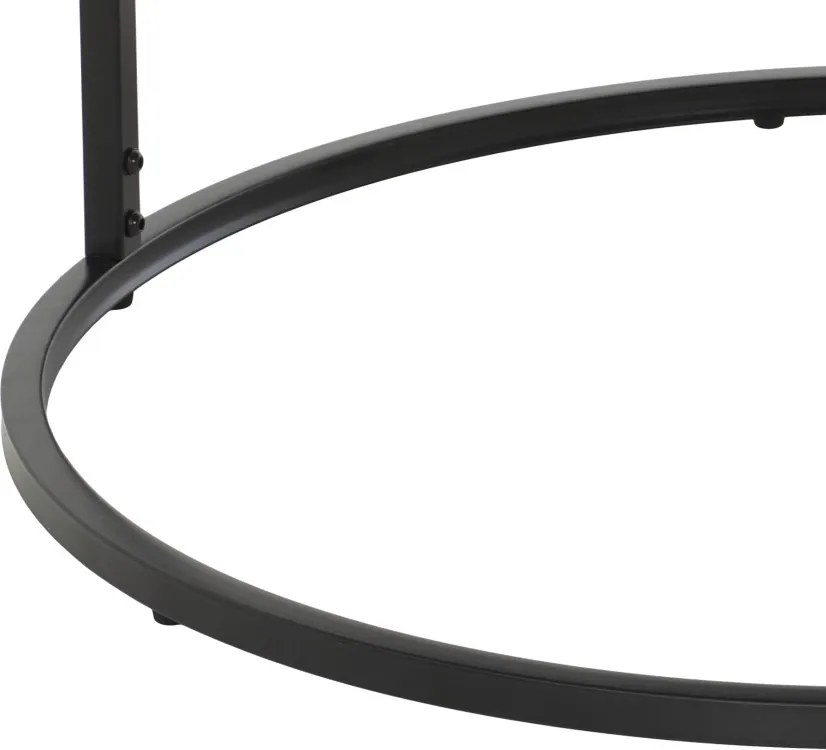 Súprava 2 okrúhlych stolíkov Luis, 80 cm/60 cm, šedá imitácia mramoru