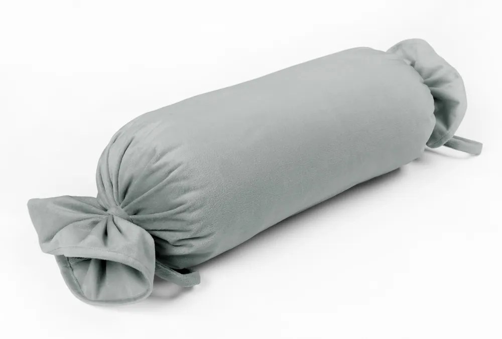 Biante Zamatový vankúš valec bonbon SV-029 Cementovo sivý 15x40 cm