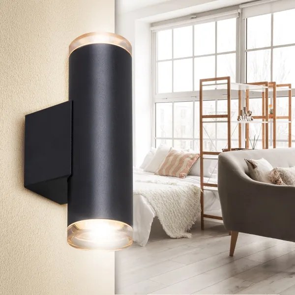 Brilagi - Kúpeľňové bodové svietidlo SELE AQUA 2xGU10/30W/230V IP44 čierna