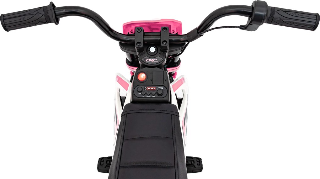 Ramiz Detská motorka na batérie PANTONE 361C Ružová + Audio panel + Pomalý štart + Kolesá EVA