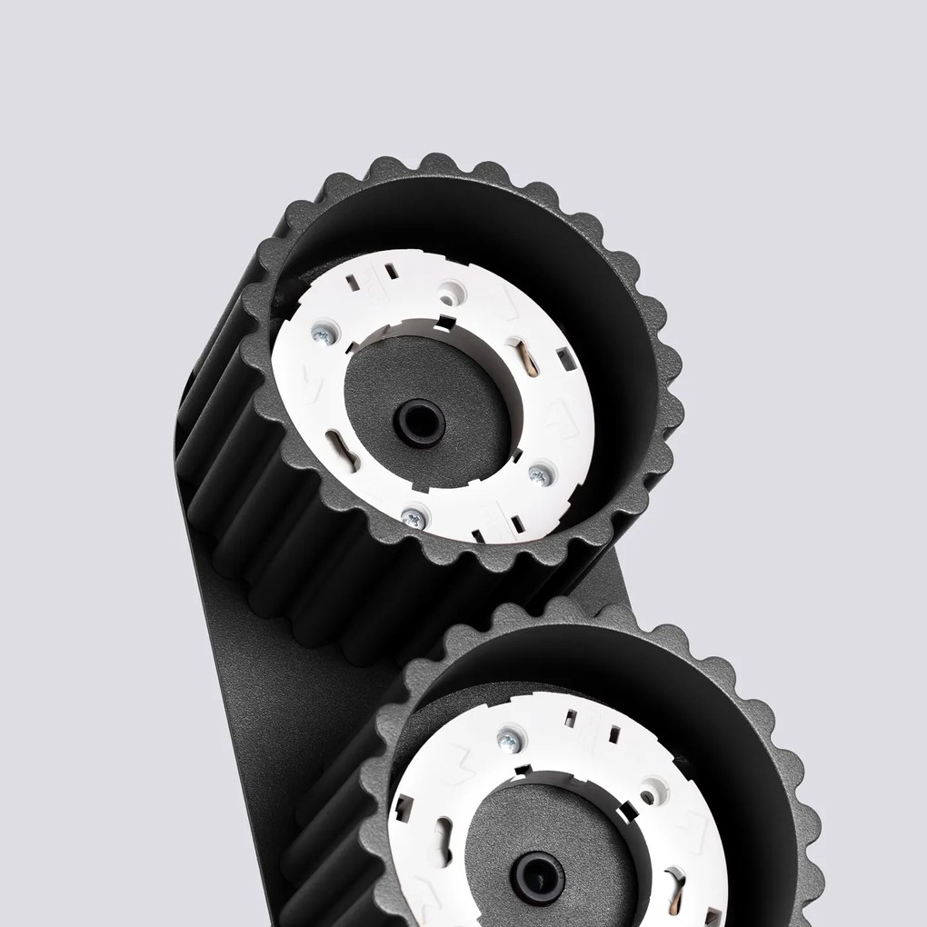 Stropné svietidlo Aura, 2x čierne hliníkové tienidlo, (6 cm)