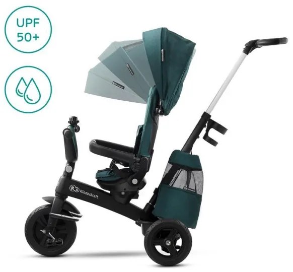 KINDERKRAFT - Detská trojkolka 5v1 EASYTWIST zelená/čierna