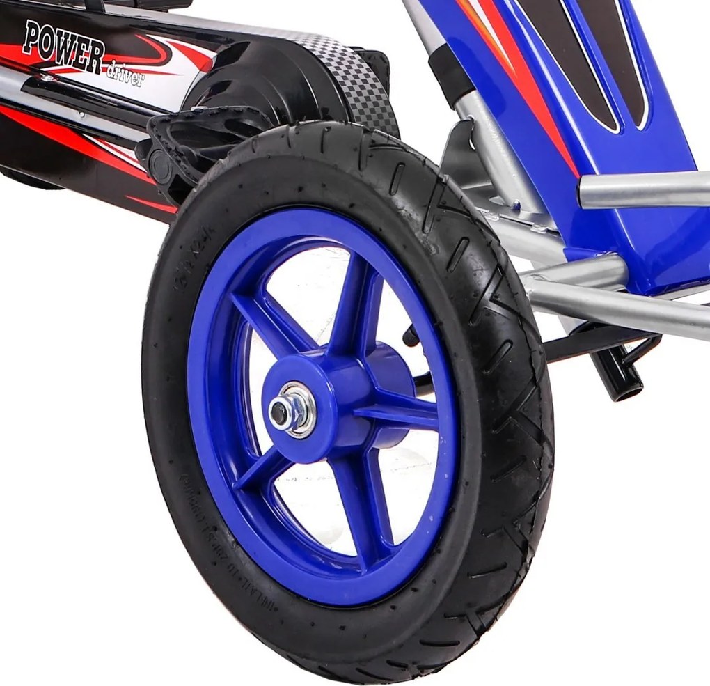 Ramiz Full Ahead AIR pedálová motokára pre deti 3+ Modrá + Nastavenie sedadla + Nafukovacie kolesá + Ručná brzda