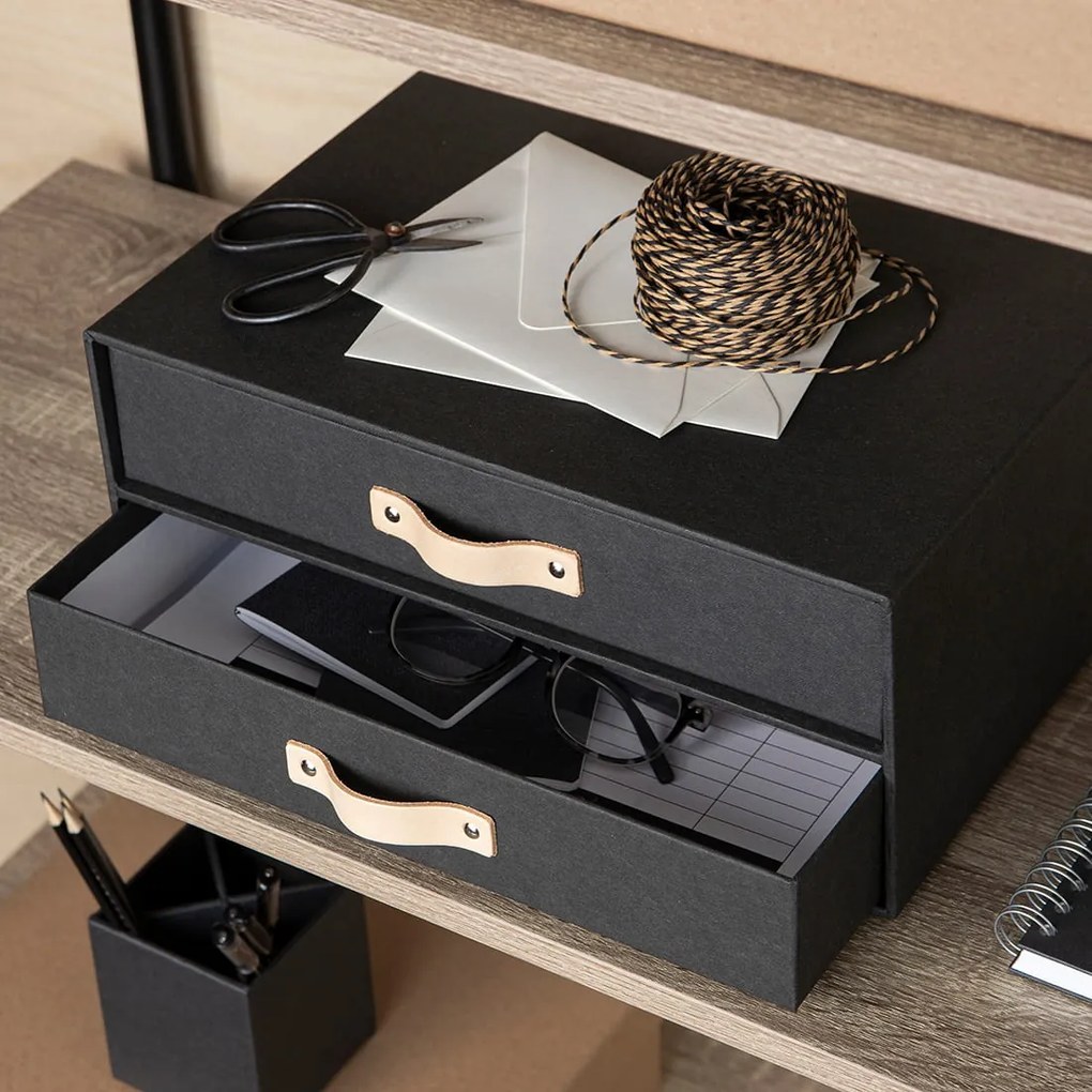 Kancelársky organizér BIRGER zo 100% recyklovateľného papiera, čierny